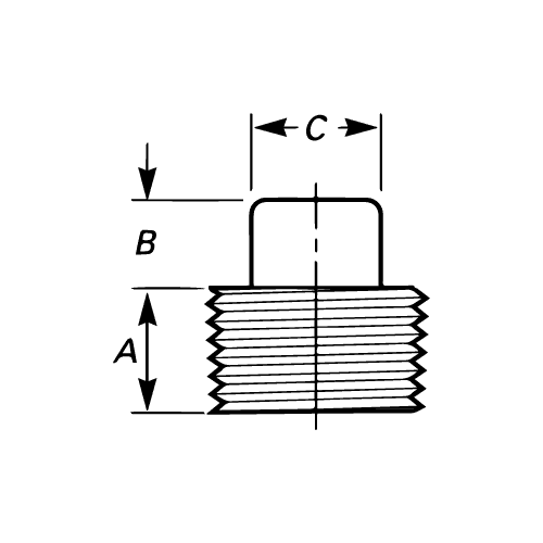 Square Head Plug 2 square head pipe plug dimensions drwaing 01